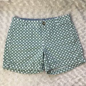Banana Republic Shorts Green White Print Cuffed 0